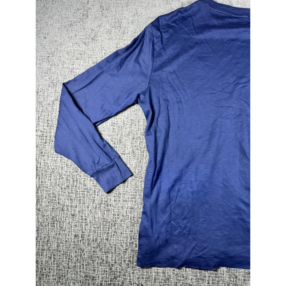 Polo Ralph Lauren Mens Long Sleeve T-Shirt Navy Blue Classic Fit Pony Logo M